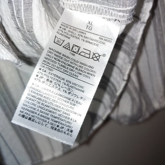 Banana Republic Factory Striped Tie-Front Top Blouse 3/4 Long Sleeve Size XL - Picture 7 of 7